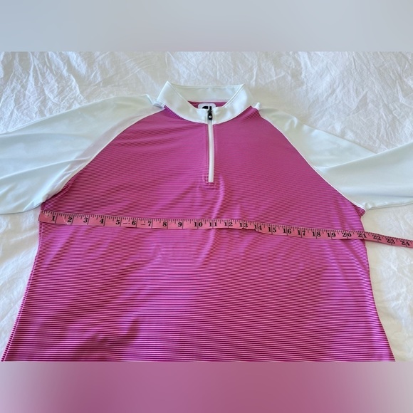 FootJoy | Women’s SZ XL | Long Sleeve 1/4 Zip Golf Shirt | Pink White | EUC - Picture 9 of 11
